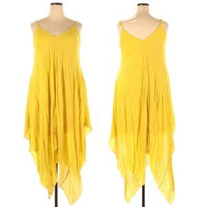 Mll Gabrielle Yellow Handkerchief Hem Dress